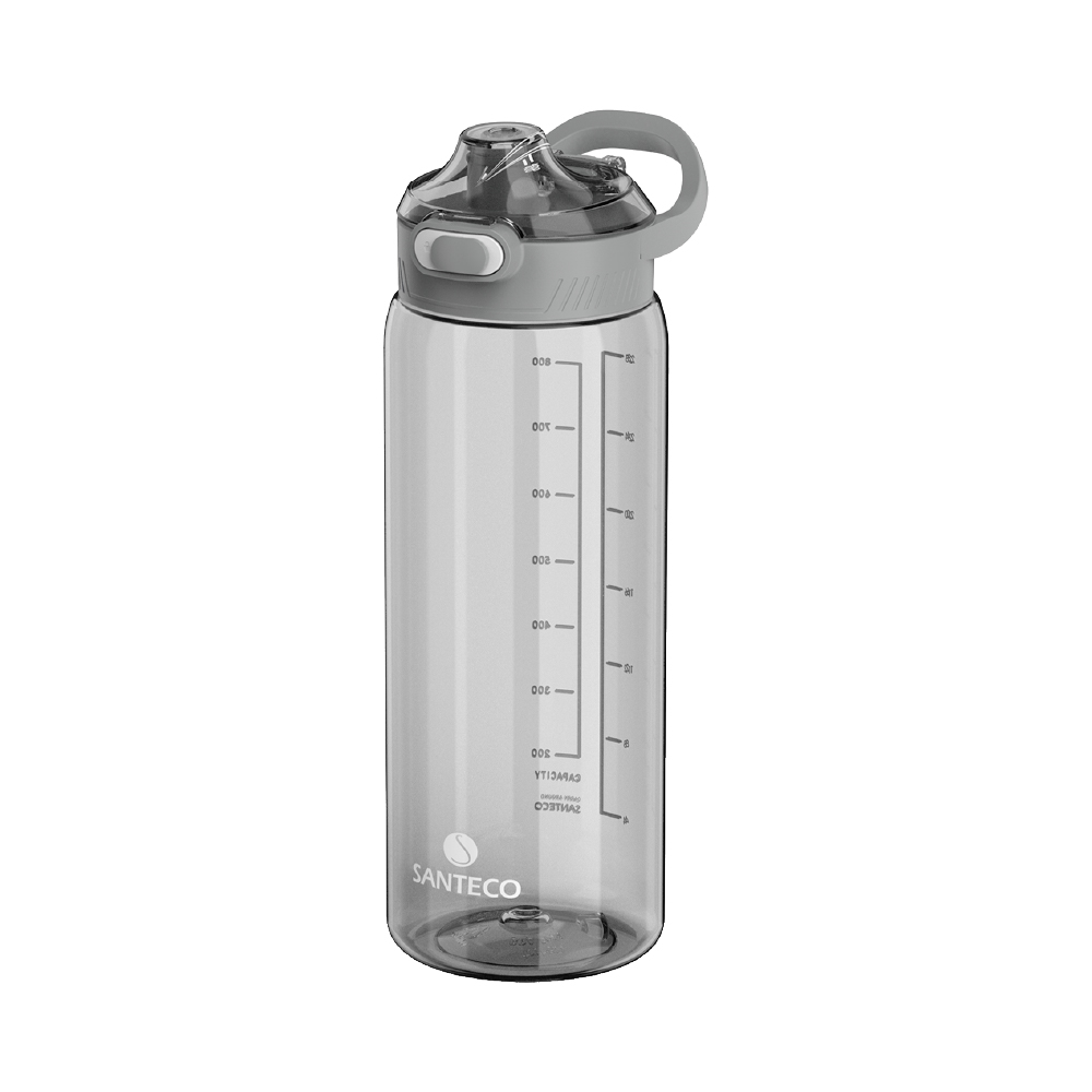 法國SANTECO-Ibiza Tritan冷水瓶1000ml 暴風灰(水量刻度)
